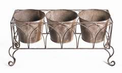 Metal Plant Pots in Antique Brown finish