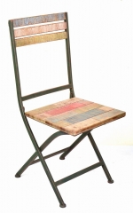Metal and Wooden Folding Chair
