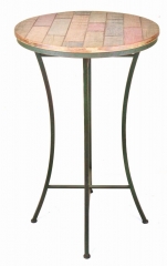 Metal and Wooden Round Bar Table