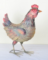 Hand Paint Metal HEN Chicken Yard Art Barn Farm