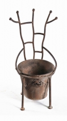 Metal Plant Pot in Antique Brown finish