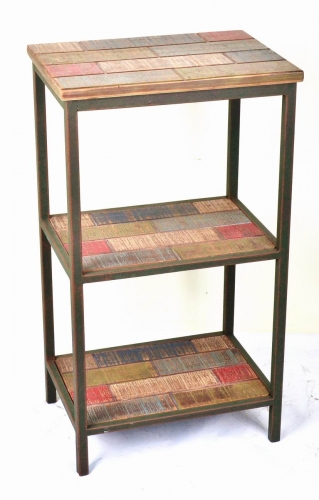 3-Tier Metal and Wooden Shelf