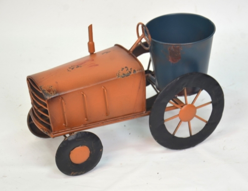 Metal Flower Cart with Plant Pot