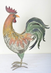 Hand Paint Metal ROOSTER Chicken Yard Art Barn Farm