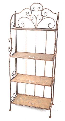 4-Tier Rustic Metal Folding Shelf