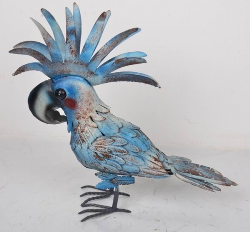 Hand Paint Metal Parrot Yard Art Barn Farm