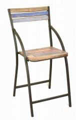 Metal and Wooden Folding Chair