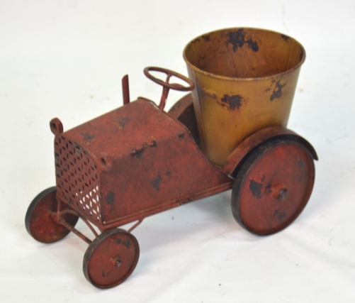 Metal Flower Cart with Plant Pot