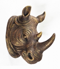 Rhino Head Statue Decorative Wall Hanging