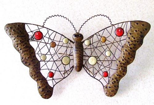 Metal Butterfly Wall Art Sparkling Gems Décor