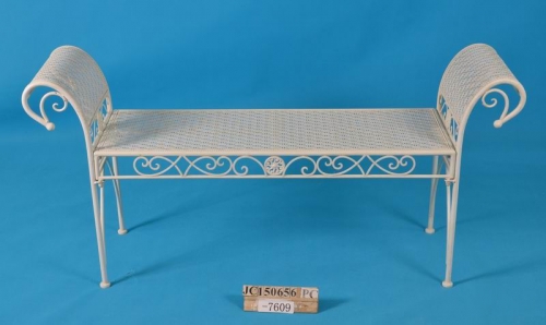 Decorative Rustic Wrought Iron Metal Outdoor Patio. 2-SEAT GARDEN BENCH Lock Down