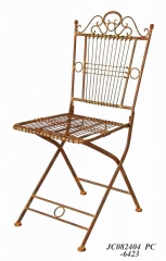 Decorative Rustic Wrought Iron Metal Outdoor Patio. FOLDING CHAIR