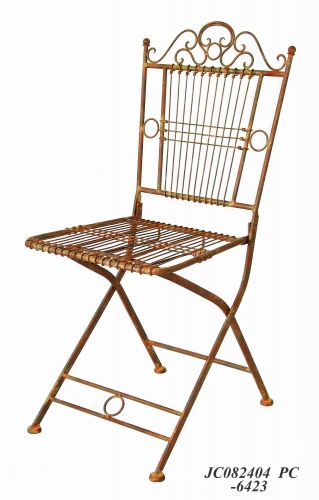 Decorative Rustic Wrought Iron Metal Outdoor Patio. FOLDING CHAIR