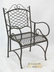 Decorative Rustic Wrought Iron Metal Outdoor Patio. FOLDING ARMCHAIR