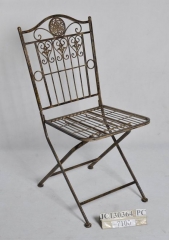 Decorative Rustic Wrought Iron Metal Outdoor Patio. FOLDING CHAIR