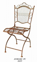 Decorative Rustic Wrought Iron Metal Outdoor Patio. FOLDING CHAIR