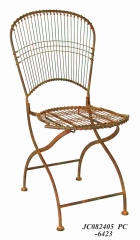 Decorative Rustic Wrought Iron Metal Outdoor Patio. FOLDING CHAIR