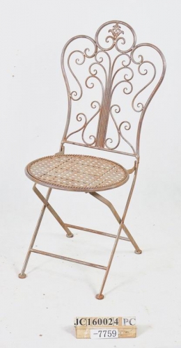 Decorative Rustic Wrought Iron Metal Outdoor Patio. FOLDING CHAIR