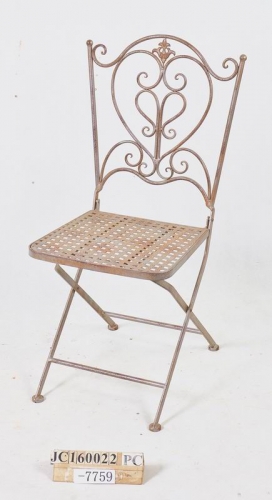 Decorative Rustic Wrought Iron Metal Outdoor Patio. FOLDING CHAIR