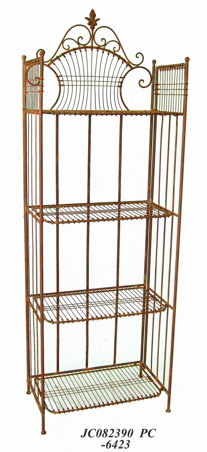 Decorative Rustic Wrought Iron Metal Outdoor Patio. 4TIER SHELF