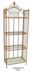 Decorative Rustic Wrought Iron Metal Outdoor Patio. 4-TIER SHELF