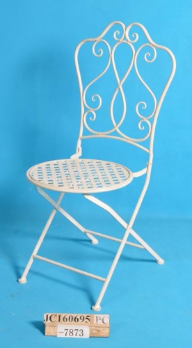 Decorative Rustic Wrought Iron Metal Outdoor Patio. FOLDING CHAIR