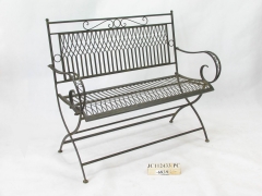 Decorative Rustic Wrought Iron Metal Outdoor Patio. FOLDING BENCH