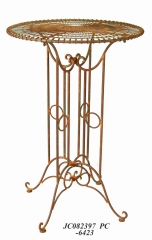 Decorative Rustic Wrought Iron Metal Outdoor Patio. BAR TABLE Lock Down