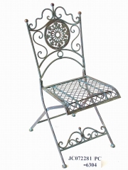 Decorative Rustic Wrought Iron Metal Outdoor Patio. FOLDING CHAIR