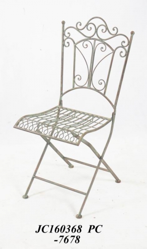 Decorative Rustic Wrought Iron Metal Outdoor Patio. FOLDING CHAIR