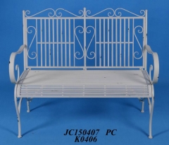 Decorative Rustic Wrought Iron Metal Outdoor Patio. BENCH Lock Down