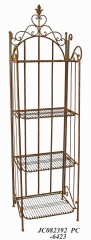 Decorative Rustic Wrought Iron Metal Outdoor Patio. 4-TIER SHELF