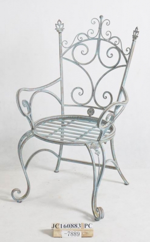 Decorative Rustic Wrought Iron Metal Outdoor Patio. ARMCHAIR Lock Down