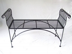 Decorative Rustic Wrought Iron Metal Outdoor Patio. 2-SEAT GARDEN BENCH Lock Down