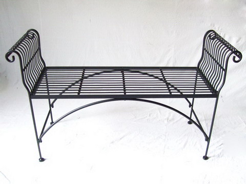 Decorative Rustic Wrought Iron Metal Outdoor Patio. 2-SEAT GARDEN BENCH Lock Down