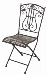 Decorative Rustic Wrought Iron Metal Outdoor Patio. FOLDING CHAIR