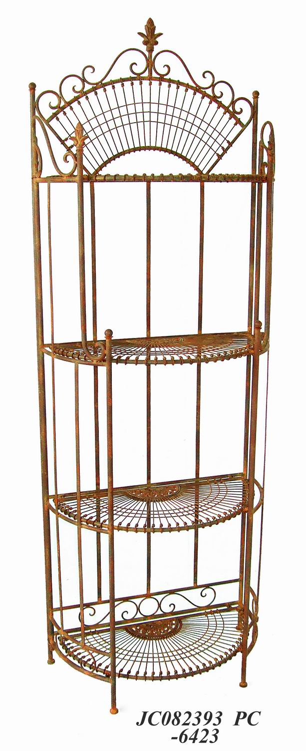 Decorative Rustic Wrought Iron Metal Outdoor Patio. 4TIER SHELF