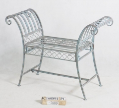 Decorative Rustic Wrought Iron Metal Outdoor Patio. SINGLE GARDEN BENCH Lock Down