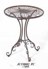 Decorative Rustic Wrought Iron Metal Outdoor Patio. RD. TABLE Lock Down