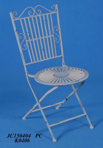 Decorative Rustic Wrought Iron Metal Outdoor Patio. FOLDING CHAIR