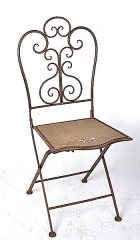 Decorative Rustic Wrought Iron Metal Outdoor Patio. FOLDING CHAIR