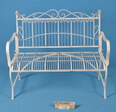 Decorative Rustic Wrought Iron Metal Outdoor Patio. BENCH Lock Down