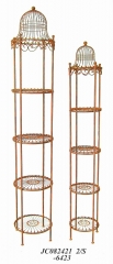 Decorative Rustic Wrought Iron Metal Outdoor Patio. S/2 TOWER TRELLIS