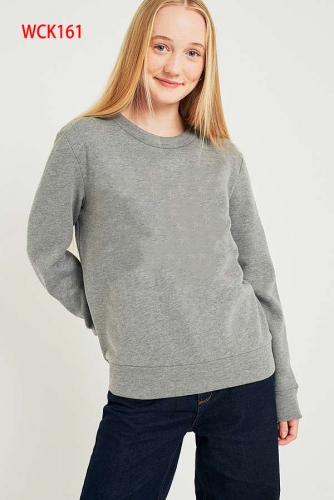 Women Crew Neck Sweatshirt with Flocked Logo