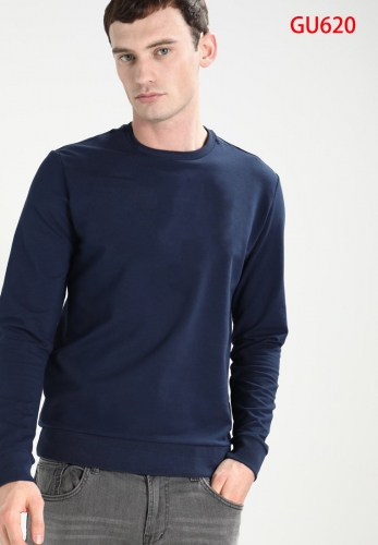 2018 new fashion casual sports men's cotton round neck sweater