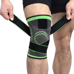 3D Nylon Spandex Elastic Knit Compression Knee Brace Support Sleeve With Straps