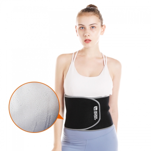 Custom Adjustable Neoprene Waist Trainer Belt Gym Sports Silver Ion Sweat Slimming Waist Trimmer Belt