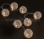 Indoor Battery Metal Hollow Ball Fairy Light   10 Warm White LEDs