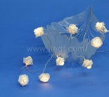 Battery Rose Fairy Lights. 10Warm White LEDs. Clear Cable