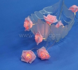 Battery Rose Fairy Lights,10 Warm White LED. Clear Cable